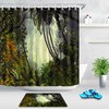 Foggy Tropical Rainforest Oil Painting Fabric Shower Curtain for Bathroom Decor - Unbranded