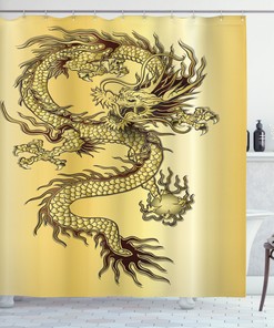 Folk Elements Chinese Dragon Shower Curtain For A Playful Bathroom