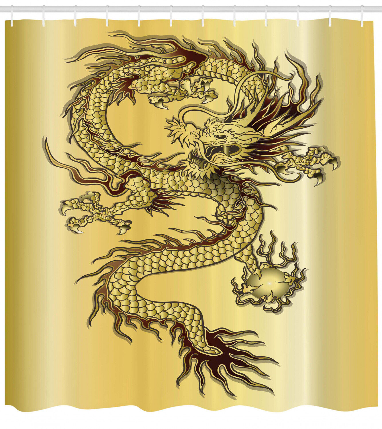 Folk Elements Chinese Dragon Shower Curtain For A Playful Bathroom - Image 2
