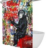 Follow Your Dreams with Monkey Graffiti Shower Curtain - Inspirational Bath Accessory 
