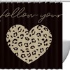 Follow Your Heart Leopard Grain Love Shower Curtain for Romantic Bathroom Decor