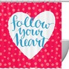 Follow Your Heart Polka Dots Shower Curtain for Adorable Bathroom Design