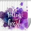 Follow Your Heart Watercolor Unique Shower Curtain for Bathroom