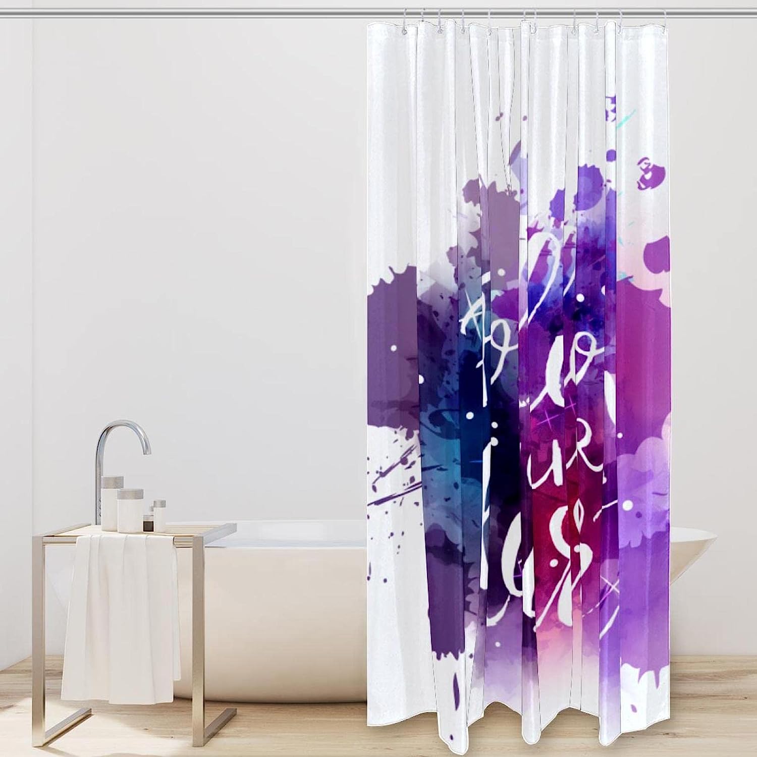 Follow Your Heart Watercolor Unique Shower Curtain for Bathroom