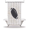 Football Printed American Flag Shower Curtain For Sport Lovers Bathroom Decorations