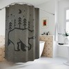 Forest Animal Print Shower Curtain With Bear And Nature Design