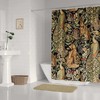 Forest Art Deco Shower Curtain, William Morris Inspired Retro Bathroom Decor 