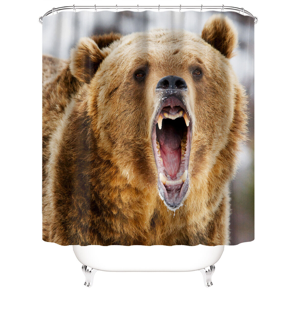 Forest Bear Polyester Shower Curtain - Image 2
