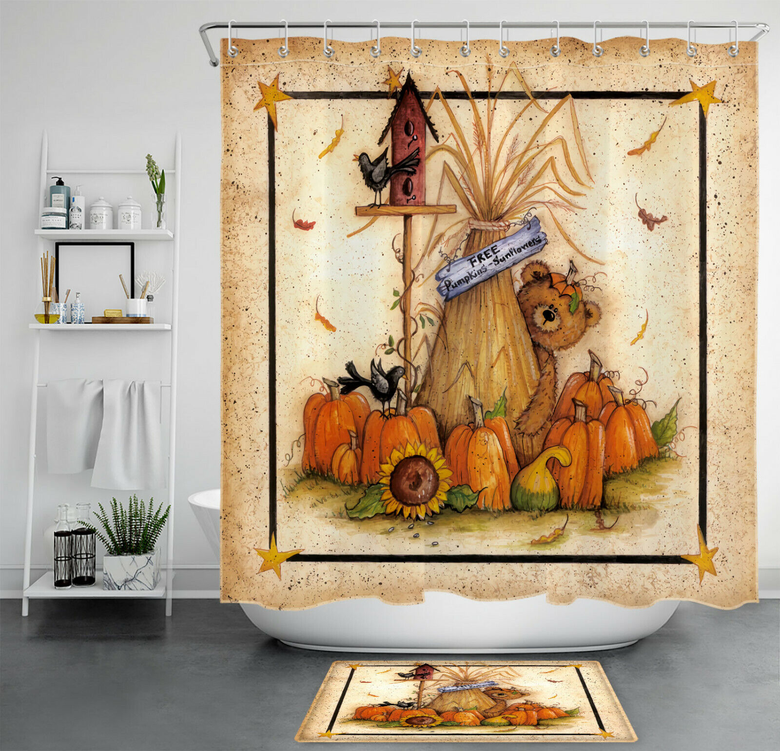Forest Bear Shower Curtain