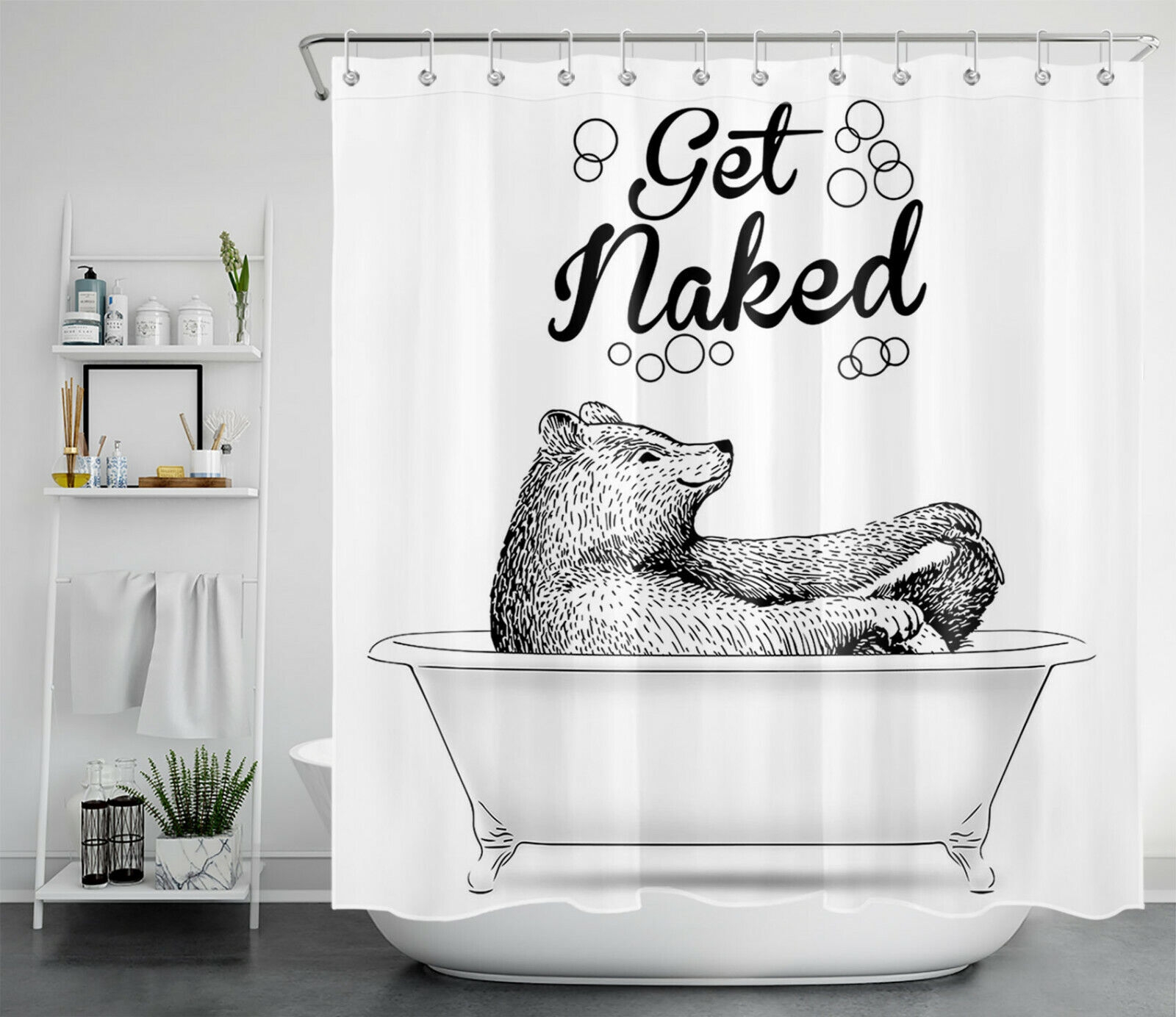 Forest Bear Wilderness Shower Curtain - Image 2