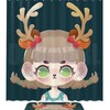 Forest Christmas Deer Little Girl Print Shower Curtain - Whimsical And Cozy Design