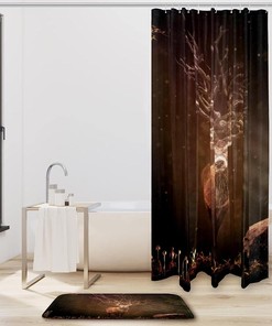 Forest Deer Shower Curtain Waterproof Curtain For The Bathroom - Forest Deer Shower Curtain
