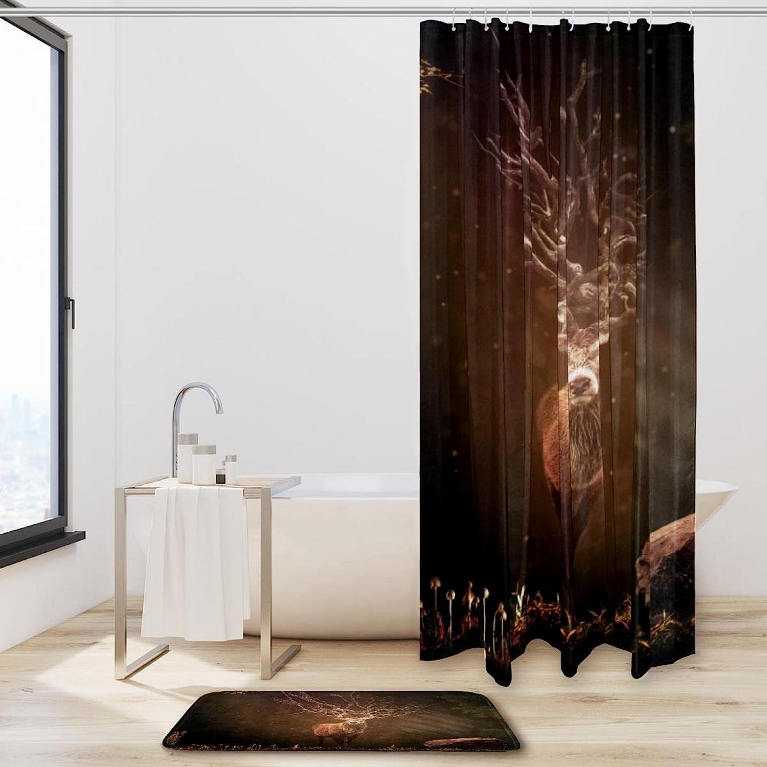 Forest Deer Shower Curtain Waterproof Curtain For The Bathroom - Forest Deer Shower Curtain