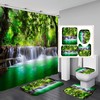Forest Falls Landscape Waterproof Shower Curtain With Jungle And Trees - Forest Falls Landscape