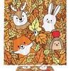 Forest Friends Shower Curtain - Cute Fox Deer Rabbit Hedgehog Design