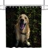 Forest Funny Dog Tongue Out Animal Unique Shower Curtain Waterproof Washable Green