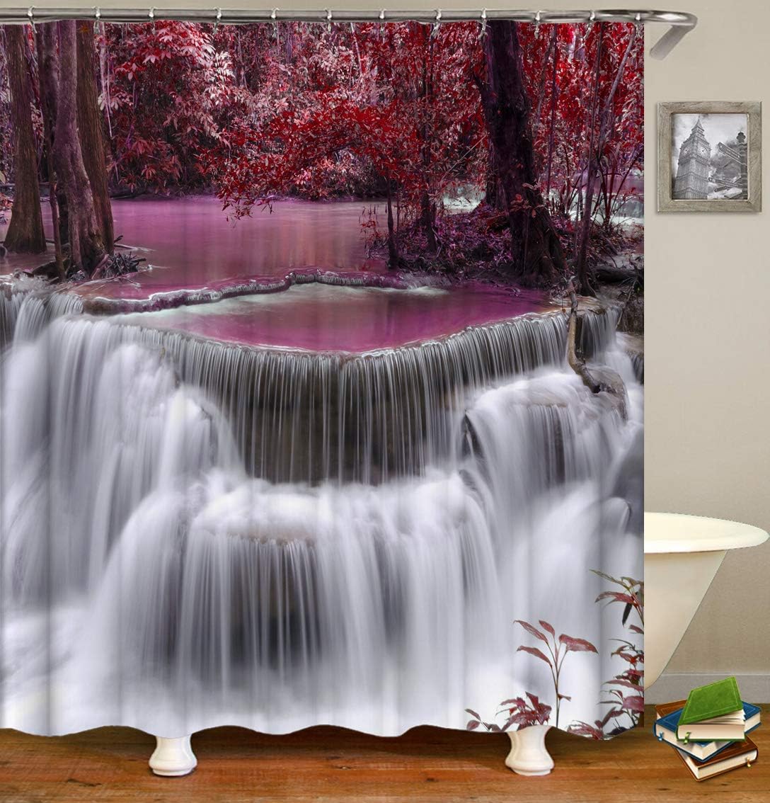 Forest Mother Nature Designer Cloth Print Decorative Bathroom Shower Curtain, Perfect Addition For Your Bathroom Decor