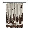 Forest Mountain Happy Camper Cloth Fabric RV Bathroom Decor Shower Curtain