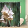 Forest Mushrooms Shower Curtain with Wild Garden Meadow Spring Design, Botanical Bathroom Decor 