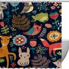 Forest Owl Deer Animal Full Size Shower Curtain for Bathroom