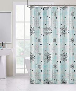 Forest Snowflake Winter Shower Curtain