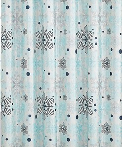 Forest Snowflake Winter Shower Curtain