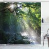 Forest Sunbeam Stream Print Shower Curtain, Jungle-Inspired