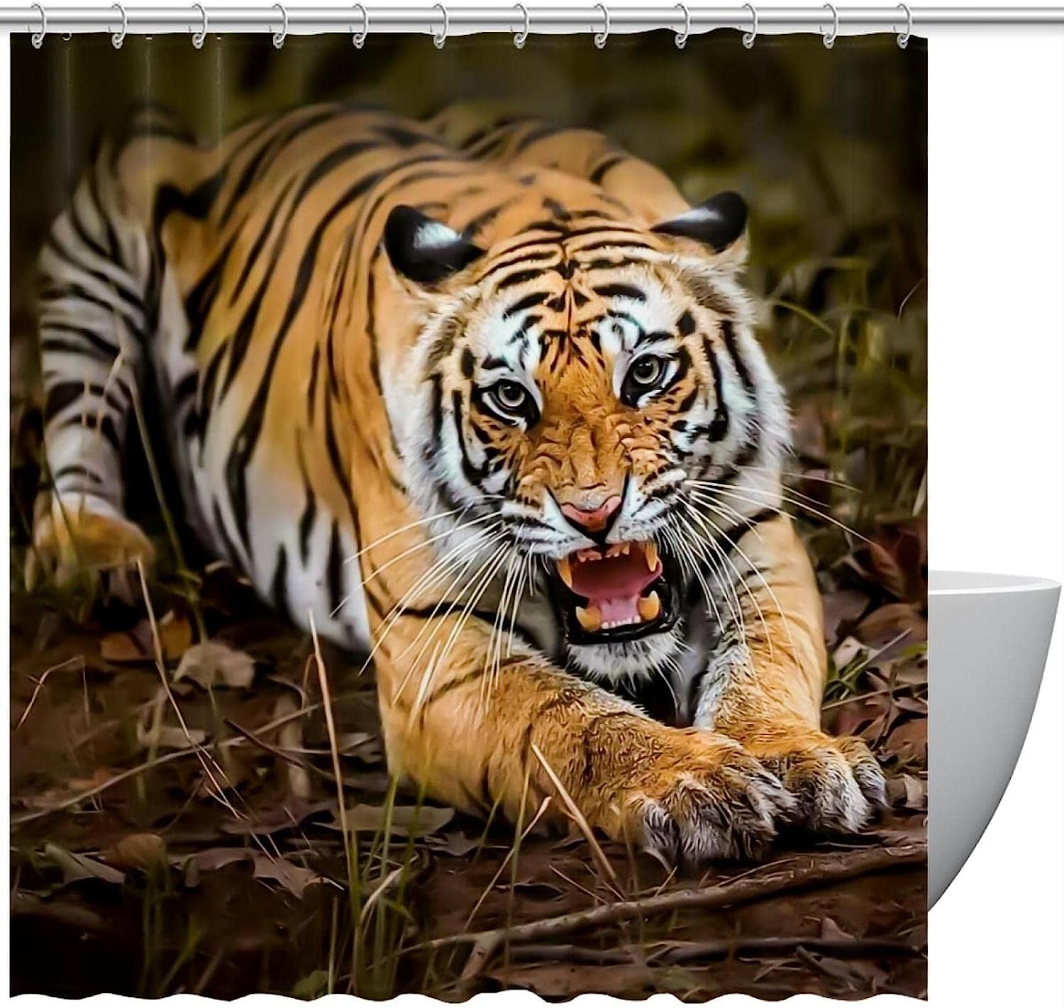 Forest Tiger Luxury Shower Curtain for Bathroom