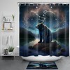 Forest Tree Space Animals Shower Curtain For Nature Lovers - Forest Tree Lake Funny Animals Bear Space