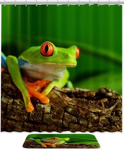 Forest Tree and Frog Print Shower Curtain for Your Bathroom Dcor