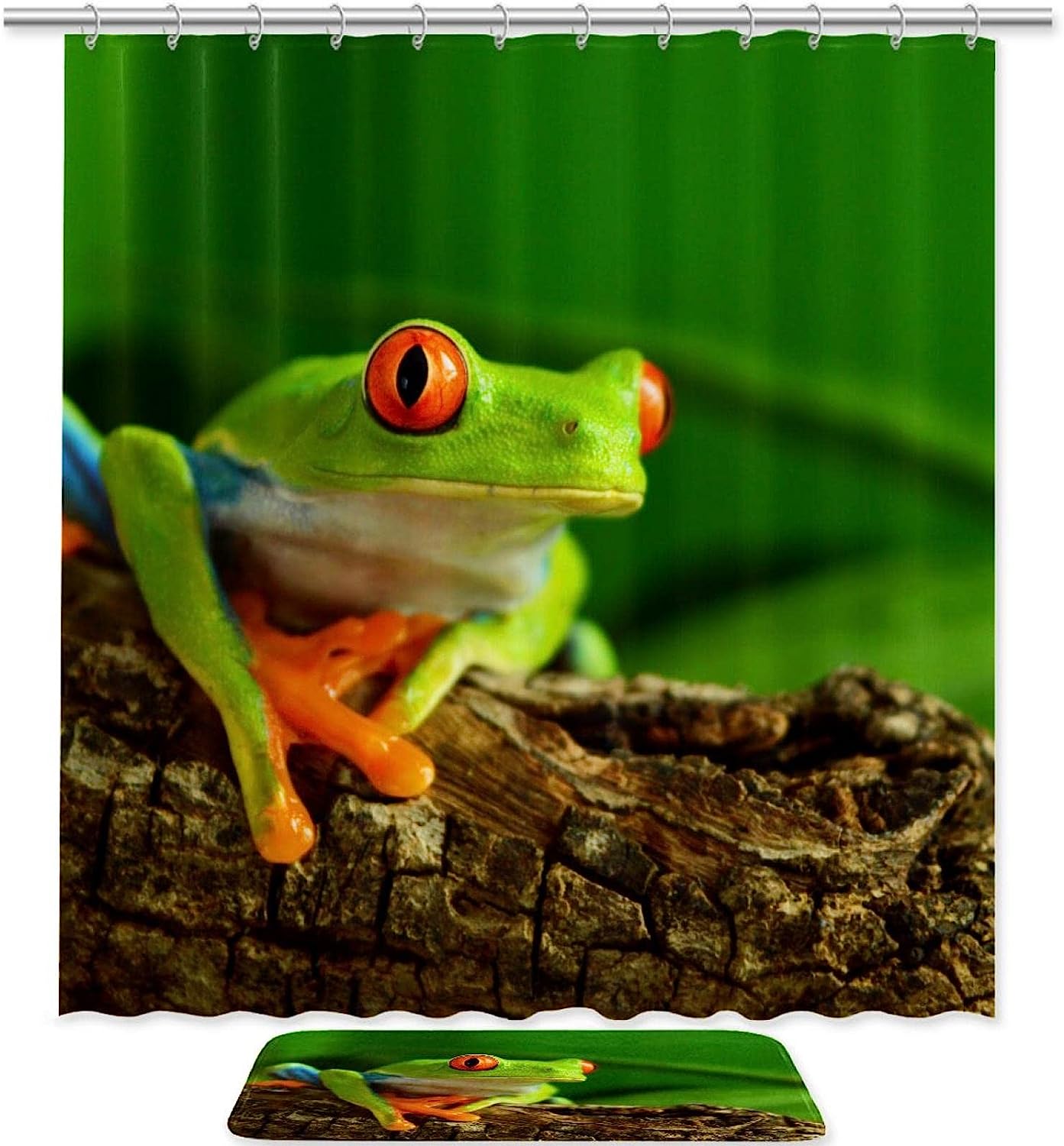 Forest Tree and Frog Print Shower Curtain for Your Bathroom Dcor
