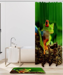 Forest Tree and Frog Print Shower Curtain for Your Bathroom Dcor