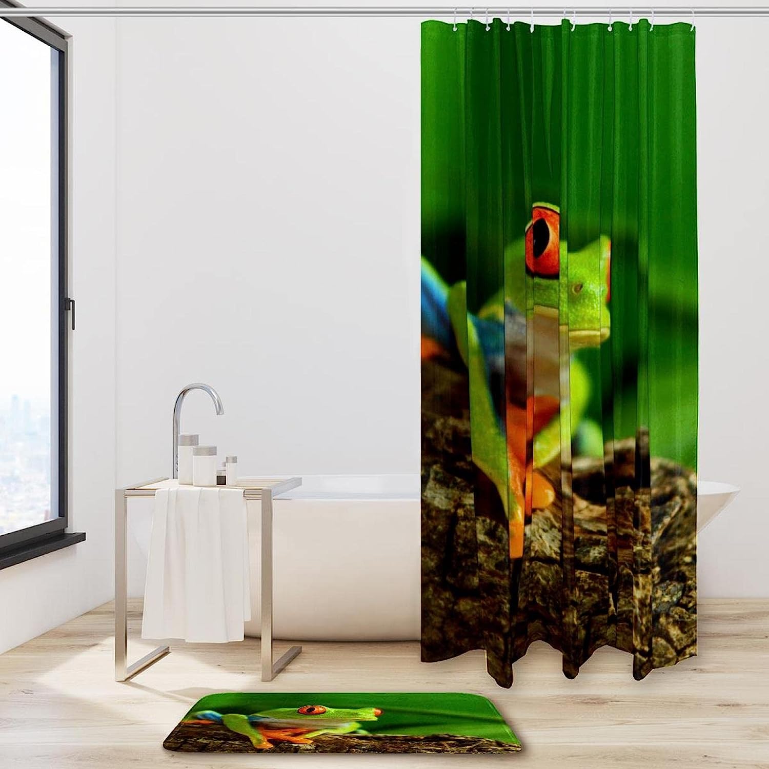 Forest Tree and Frog Print Shower Curtain for Your Bathroom Dcor
