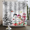 Forest Truck and Snowflake Winter Shower Curtain 