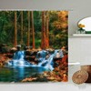 Forest Waterfall Landscape Shower Curtain For Natural Scenery Lovers - Forest Waterfall Landscape Shower Curtain