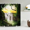 Forest Waterfall Shower Curtain for a Serene Nature-Inspired Bathroom Decor 