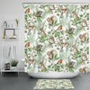 Forest Wildlife Green Leaves Shower Curtain With Deer, Owl Squirrel For Bathroom Decor
