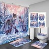 Forest Wolf Family Animal Print Shower Curtain For Bathroom Decor