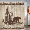 Forest Woodland Cabin Rustic Bear Shower Curtain for Bathroom Farmhouse Country Lodge Bathroom Decor, 72x72