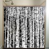 Forest Woodland White Birch Trees Shower Curtain, Customizable For Bathroom And Home Decor
