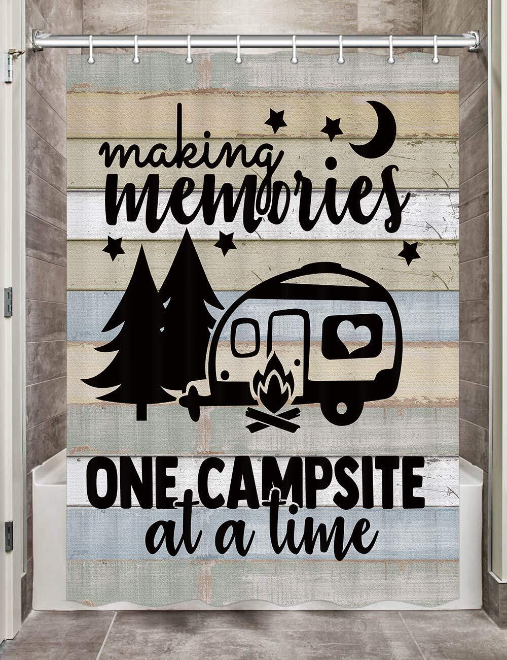 Forests Fire Small Shower Curtain Waterproof Fabric Bath For Rv Camper, Perfect For Travel Shower Curtain