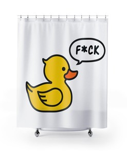 Four Ducky Letters Shower Curtain For Adorable Bathroom Decor