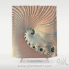 Fractal Geometric Design Peach Shower Curtain for Tropical Home Decor