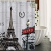 France Effiel Tower French Post Metro City Marks Horse Flower Wreath Stamp Bathroom Shower Curtain