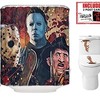 Freddy, Jason And Michael Myers Halloween Shower Curtain For Bathroom Decor