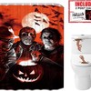 Freddy, Jason And Michael Myers Horror Movie Halloween Fabric Shower Curtain And Greeting Cards Decoration 