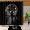 Fredjo African Girls Shower Curtain With Dark Skin Girl Pattern Waterproof Multi-Size For Bathroom Decor