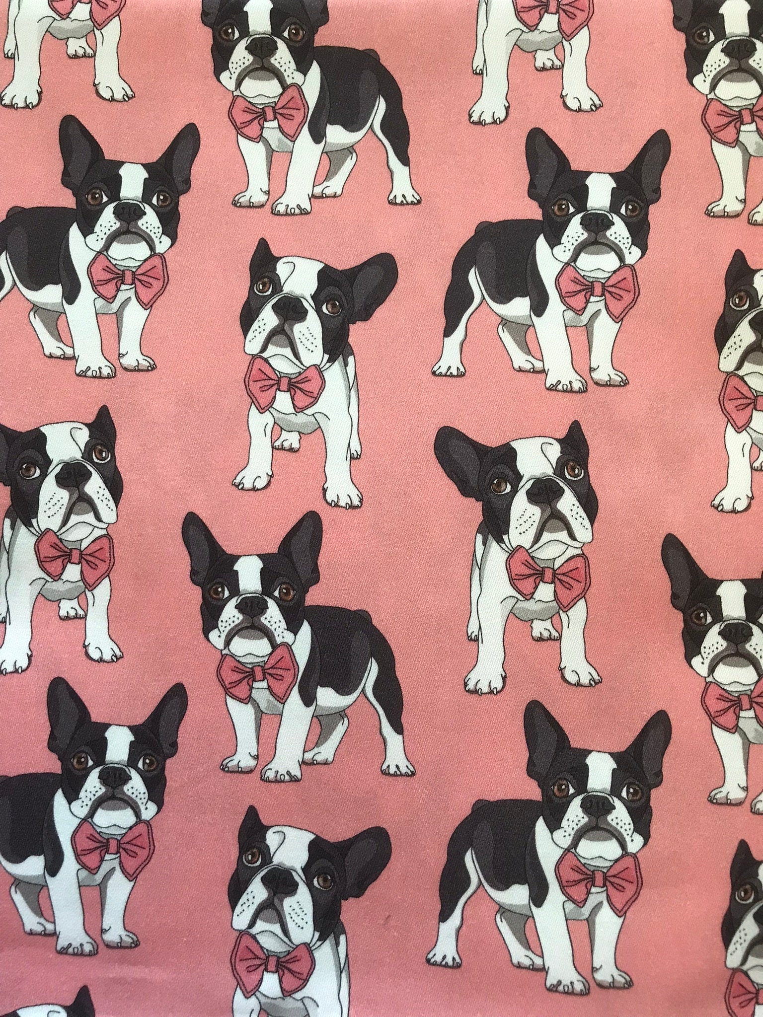 French Bulldog 1 Meter Piece Fabric 61 Wide For Home Decoration With Fabric Shower Curtain Or Valance Caf© Panels