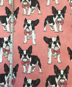 French Bulldog 1 Meter Piece Fabric 61 Wide For Home Decoration With Fabric Shower Curtain Or Valance Caf© Panels