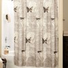 French Butterfly Dragonfly Jardin Garden Neutral Tone Shower Curtain for Rustic Bathroom 
